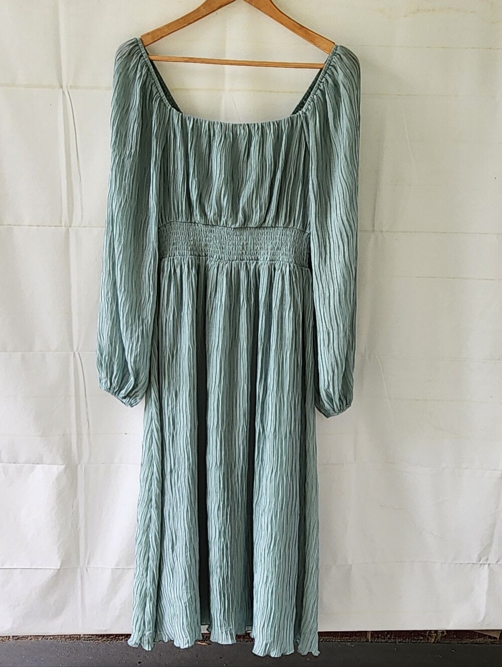 Baltic Born  Sage Long Sleeve Smocked Waist Maxi Dress - Picture 3 of 15